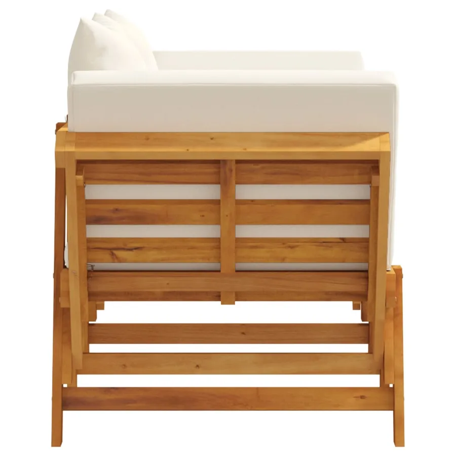 Banc de jardin avec coussins 2 en 1 bois d'acacia massif - 6