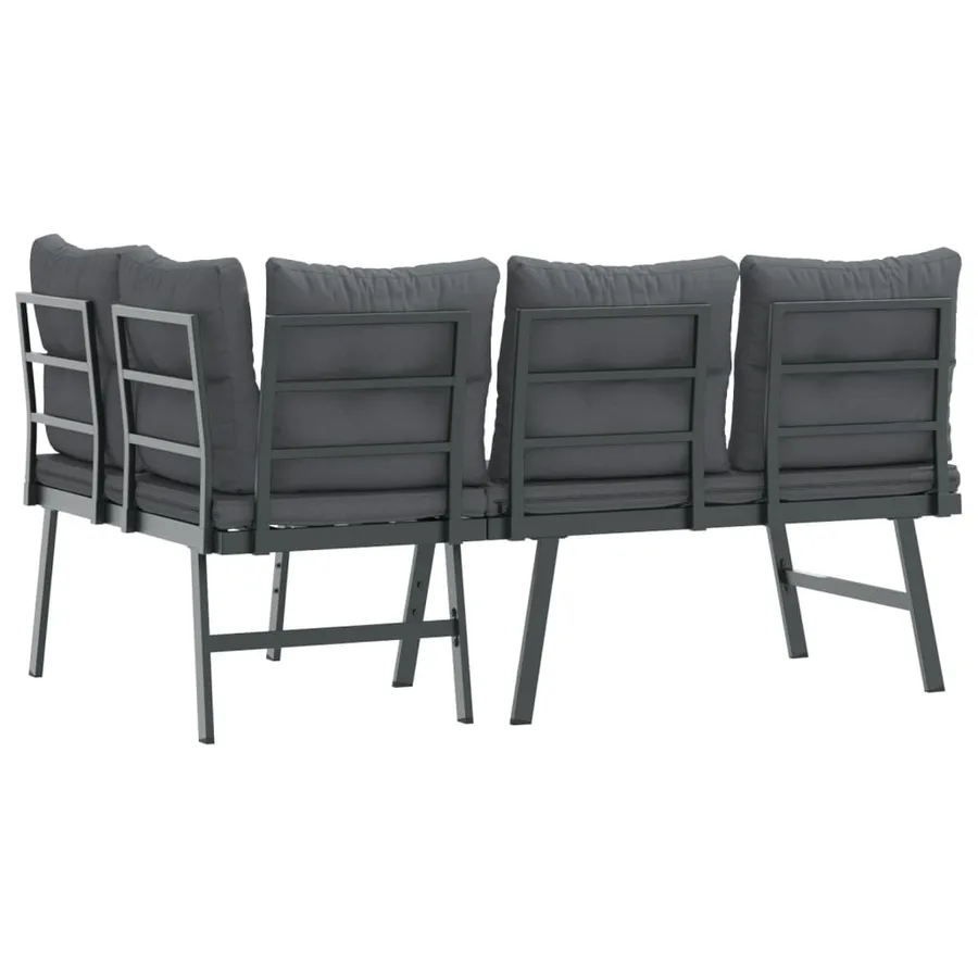 Bancs de jardin avec coussins lot de 2 acier enduit de poudre - 5
