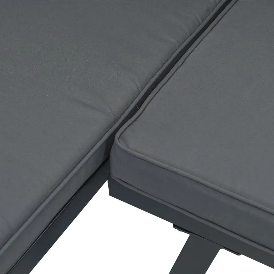 Bancs de jardin avec coussins lot de 2 acier enduit de poudre - 7