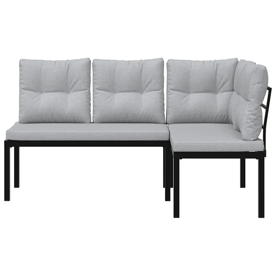 Bancs de jardin avec coussins lot de 2 acier enduit de poudre - 3