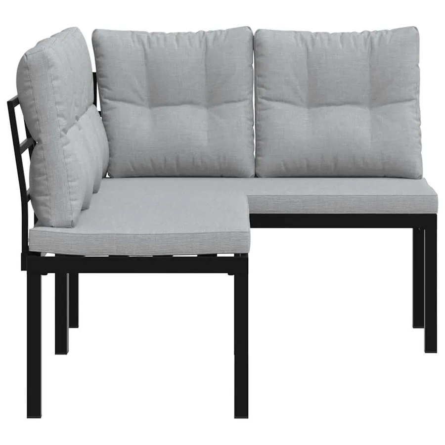 Bancs de jardin avec coussins lot de 2 acier enduit de poudre - 4