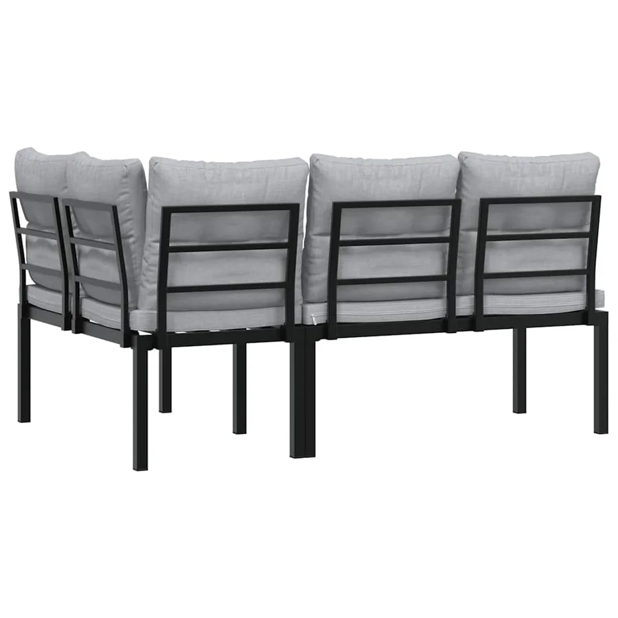 Bancs de jardin avec coussins lot de 2 acier enduit de poudre - 5