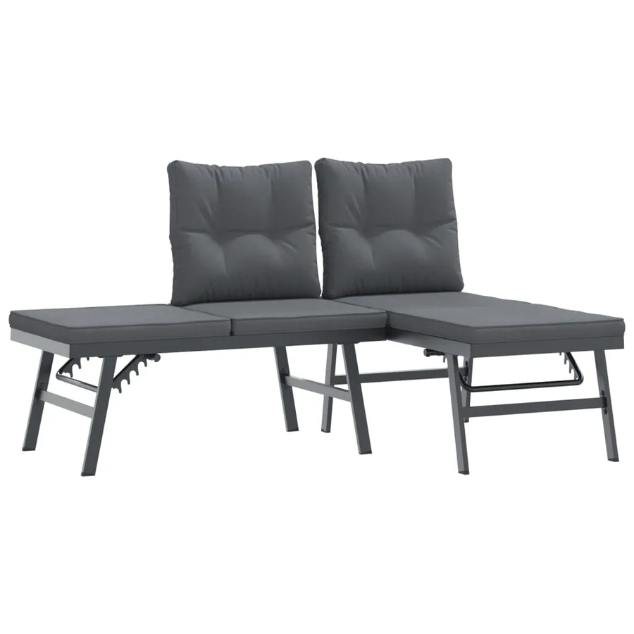 Bancs de jardin avec coussins lot de 8 acier enduit de poudre - 4