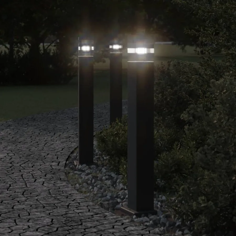 Lampadaire d'extérieur noir 80 cm aluminium