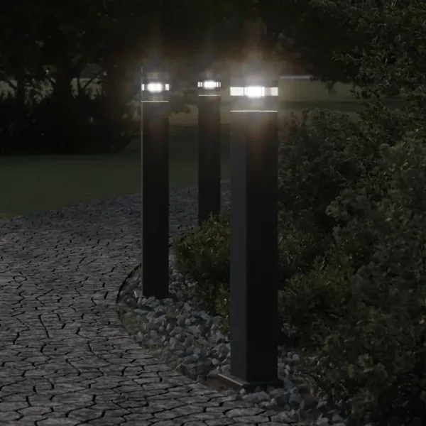 Lampadaire d'extérieur noir 80 cm aluminium