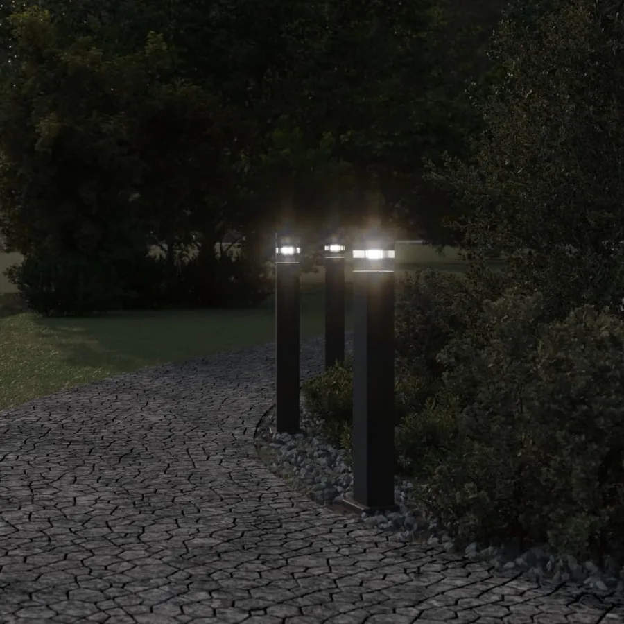 Lampadaire d'extérieur noir 80 cm aluminium - 3