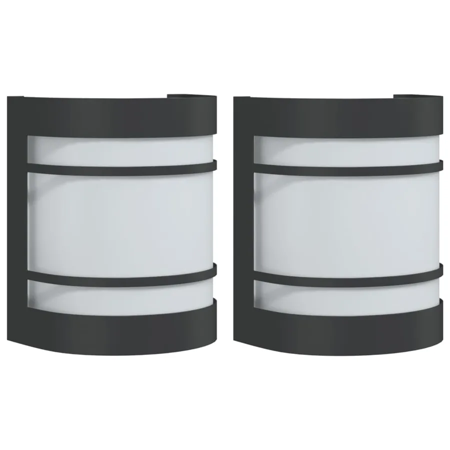 Appliques murales d'extérieur 2 pcs noir acier inoxydable - 2