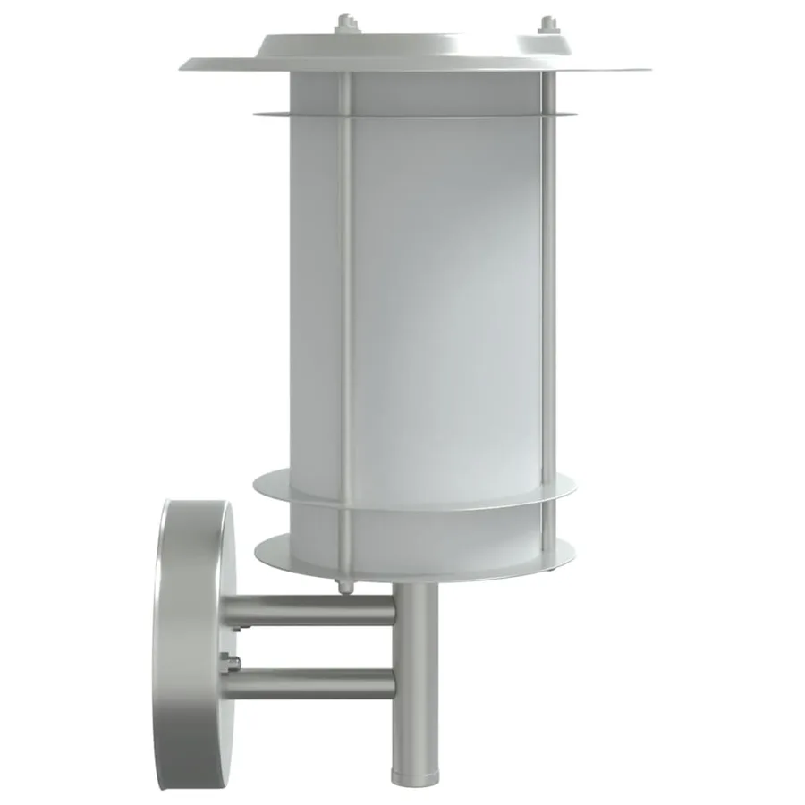 Applique murale d'extérieur argenté acier inoxydable - 5