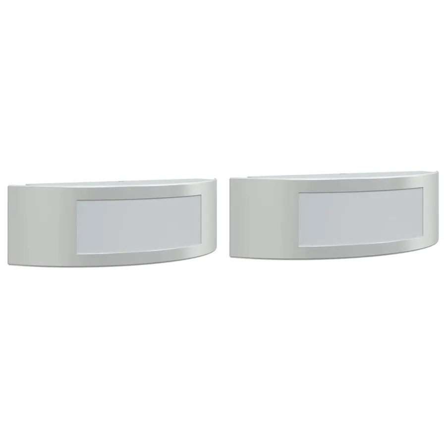 Appliques murales d'extérieur 2pcs argenté acier inoxydable - 2