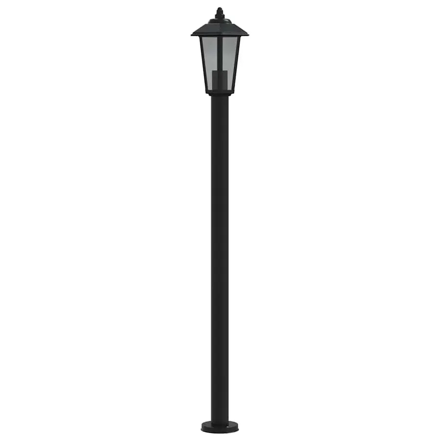 Lampadaires d'extérieur 3 pcs noir 120 cm acier inoxydable - 5