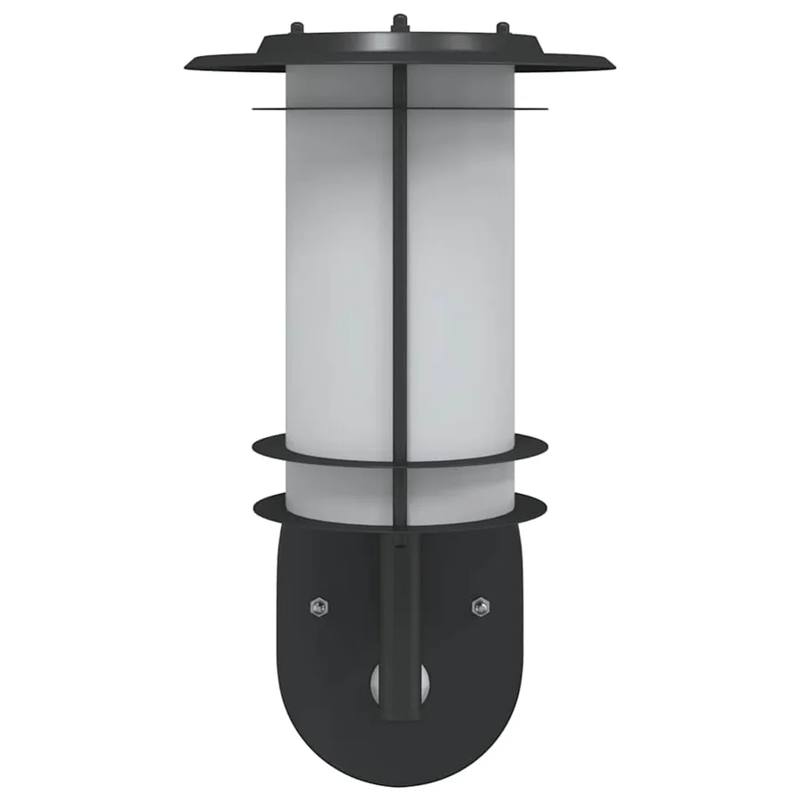 Applique murale d'extérieur avec capteur noir acier inoxydable - 4