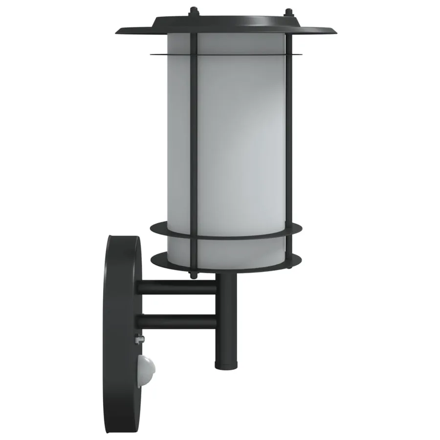 Applique murale d'extérieur avec capteur noir acier inoxydable - 5