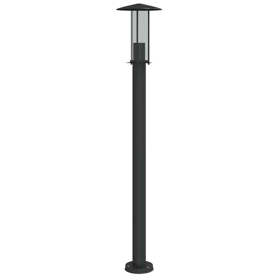 Lampadaire d'extérieur noir 100 cm acier inoxydable - 2