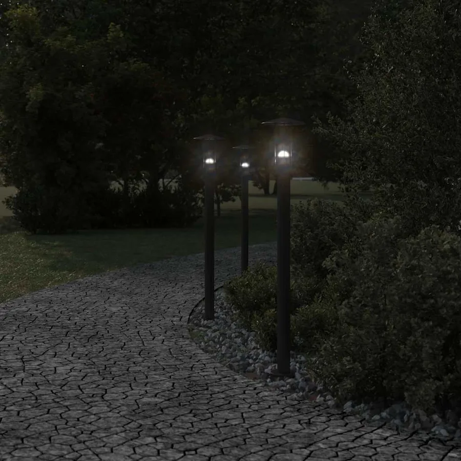 Lampadaire d'extérieur noir 100 cm acier inoxydable - 3