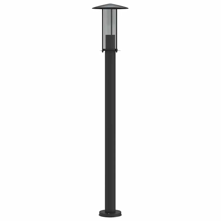 Lampadaire d'extérieur noir 100 cm acier inoxydable - 4