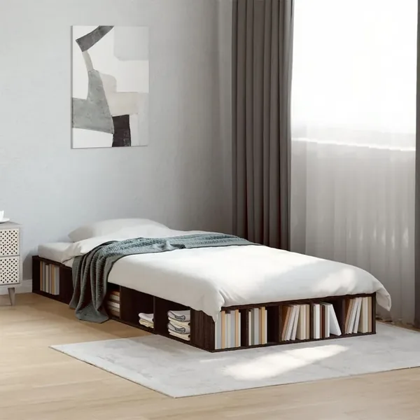 Cadre de lit sans matelas chêne marron 90x200 cm