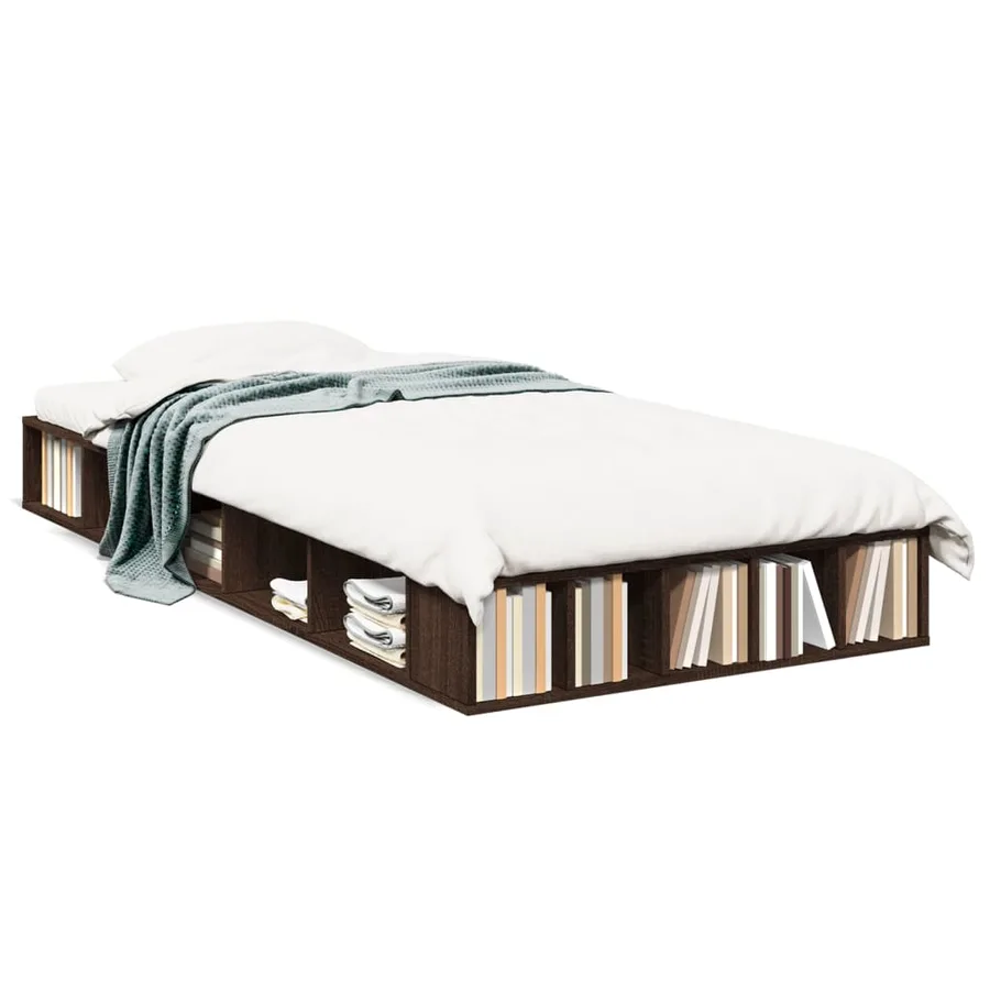 Cadre de lit sans matelas chêne marron 90x200 cm - 2