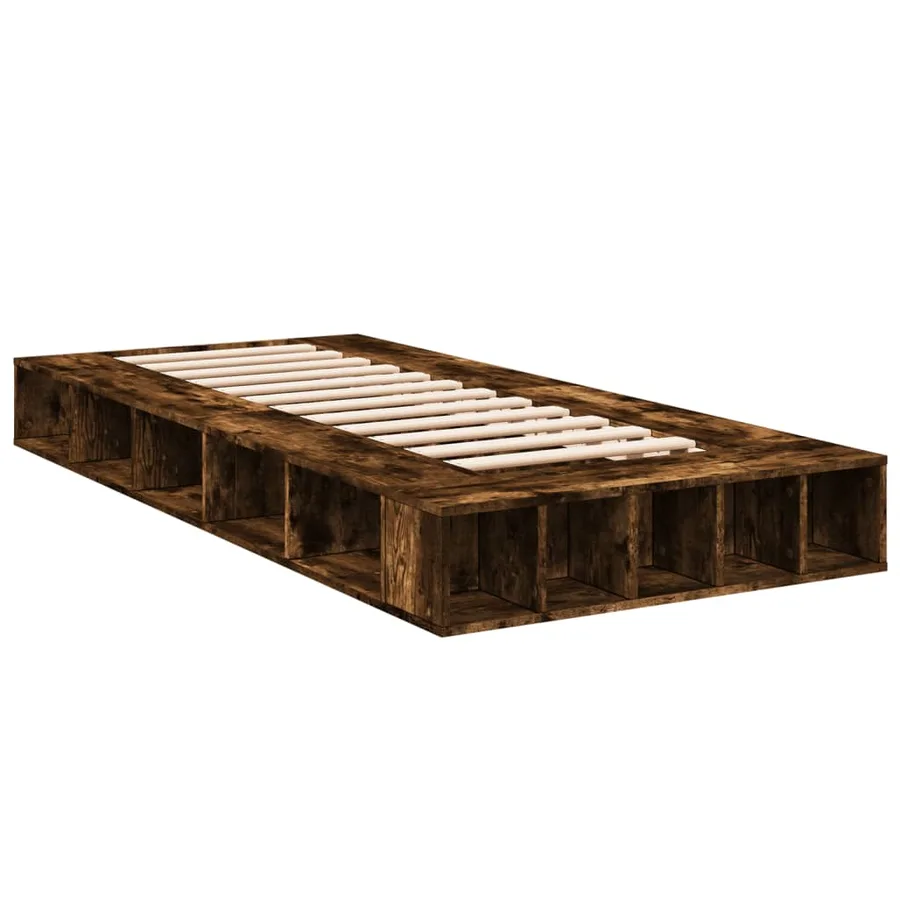 Cadre de lit sans matelas chêne fumé 90x200 cm - 3