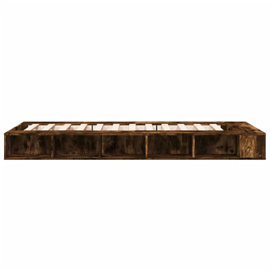 Cadre de lit sans matelas chêne fumé 90x200 cm - 5