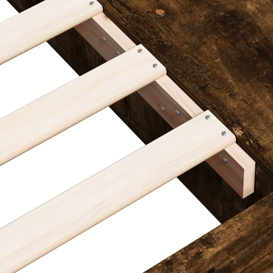 Cadre de lit sans matelas chêne fumé 90x200 cm - 8