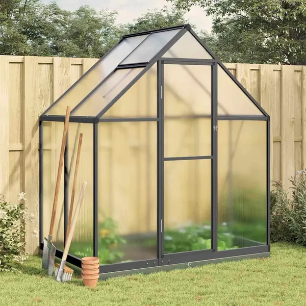 Serre avec cadre de base anthracite 169x114x202 cm aluminium