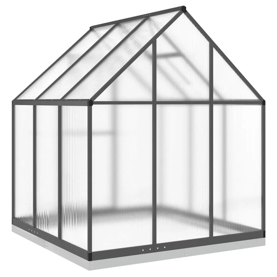 Serre avec cadre de base anthracite 169x169x202 cm aluminium - 5