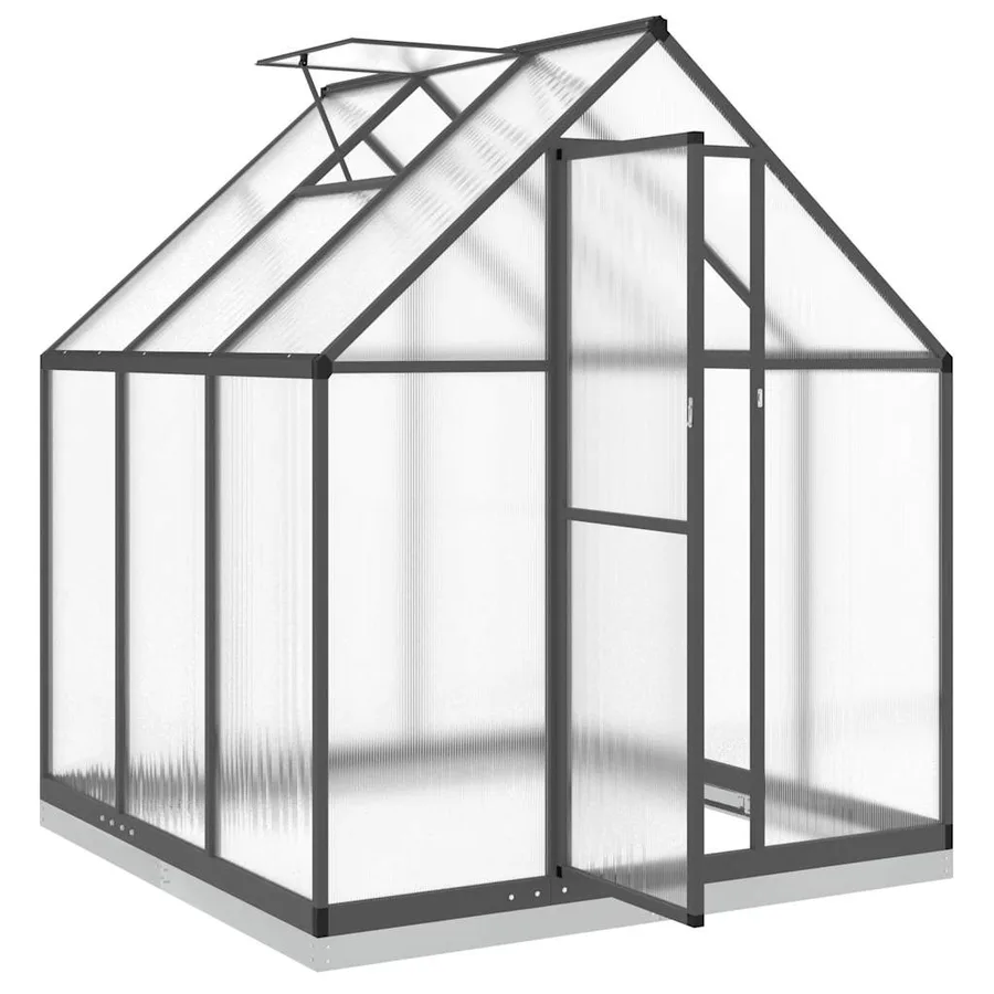 Serre avec cadre de base anthracite 169x169x202 cm aluminium - 6
