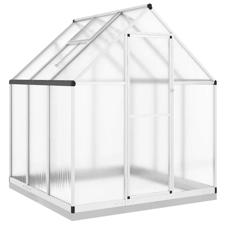 Serre avec cadre de base argenté 169x169x202 cm aluminium - 2