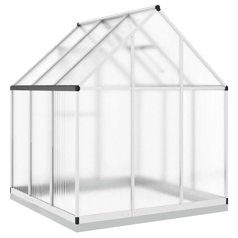 Serre avec cadre de base argenté 169x169x202 cm aluminium - 5