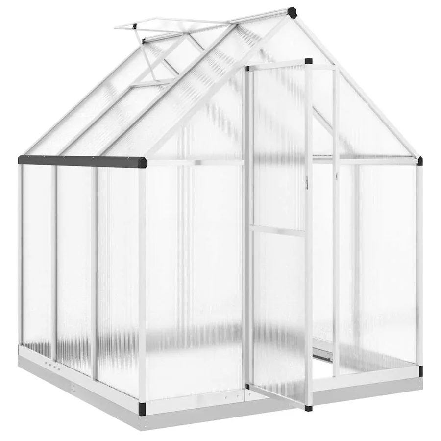 Serre avec cadre de base argenté 169x169x202 cm aluminium - 6
