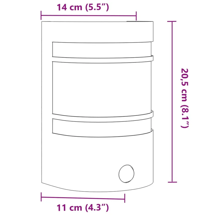 Appliques murales d'extérieur et capteurs 2pcs acier inoxydable - 7