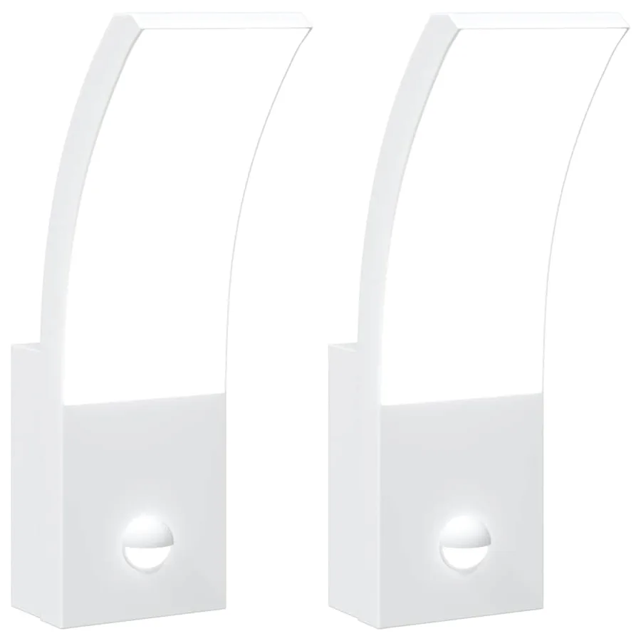 Appliques murales LED d'extérieur avec capteurs 2 pcs blanc - 2