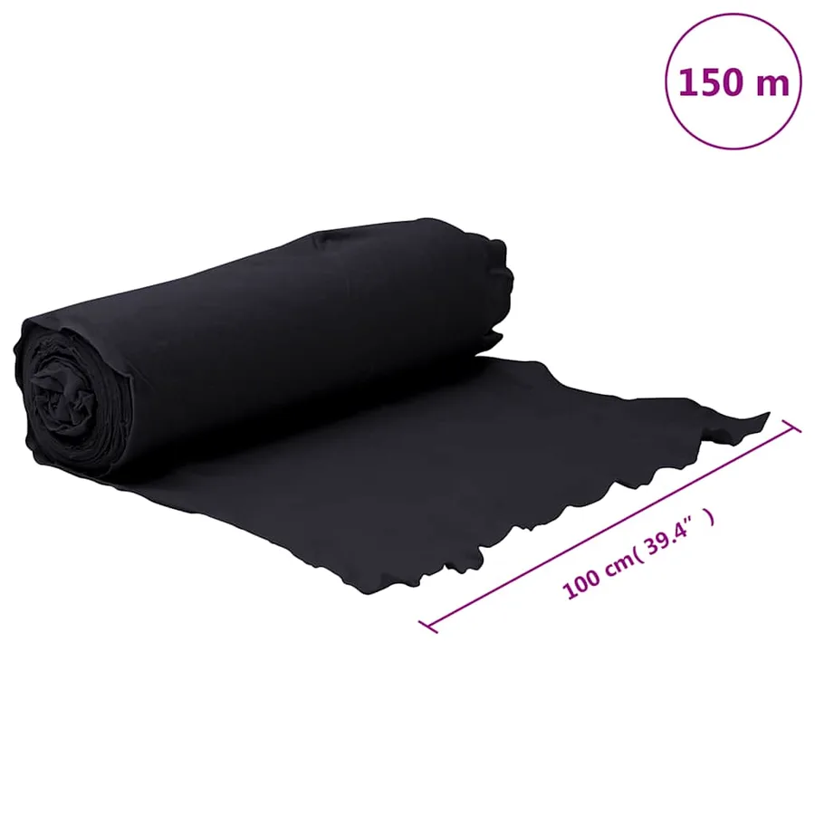Membrane géotextile noir 1 x 150 m fibre de polyester - 10