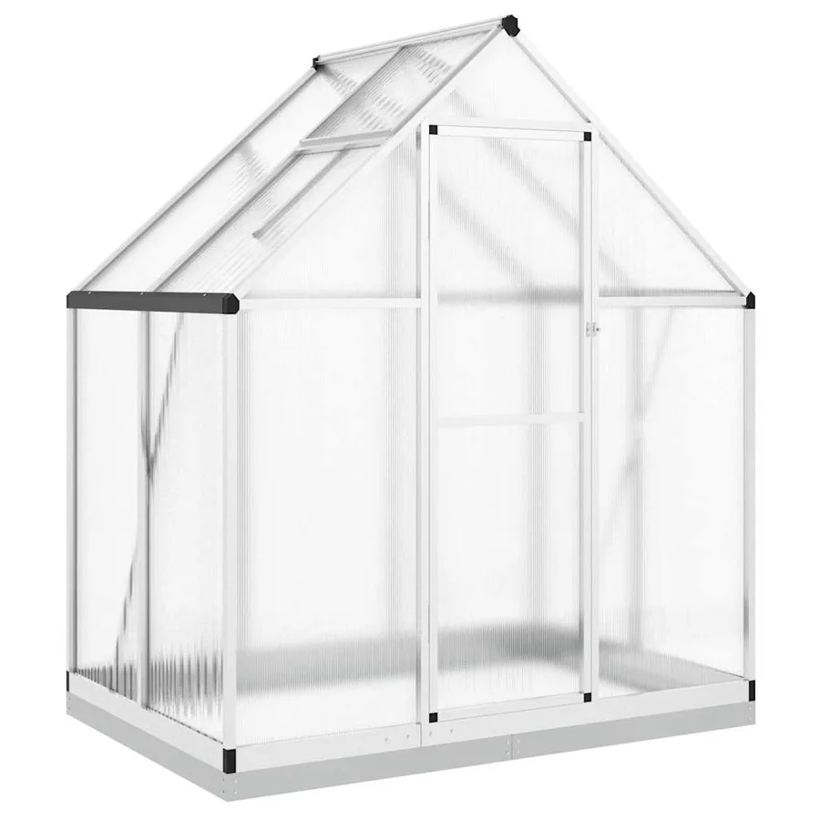 Serre avec cadre de base argenté 169x114x202 cm aluminium - 2