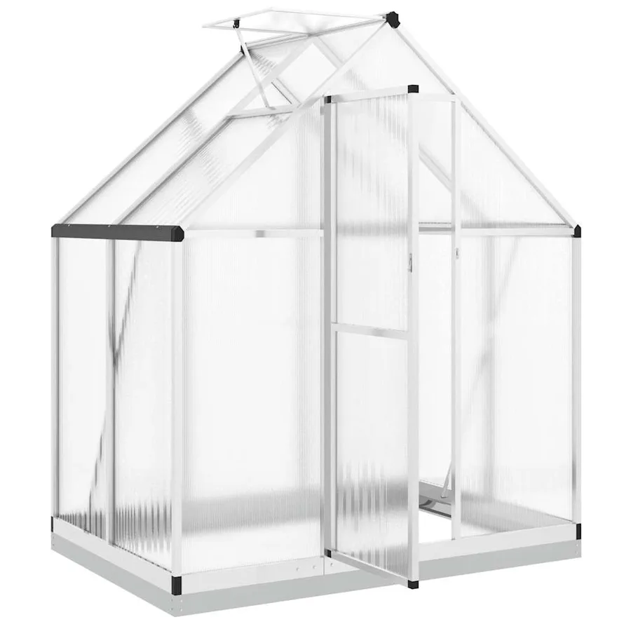 Serre avec cadre de base argenté 169x114x202 cm aluminium - 6