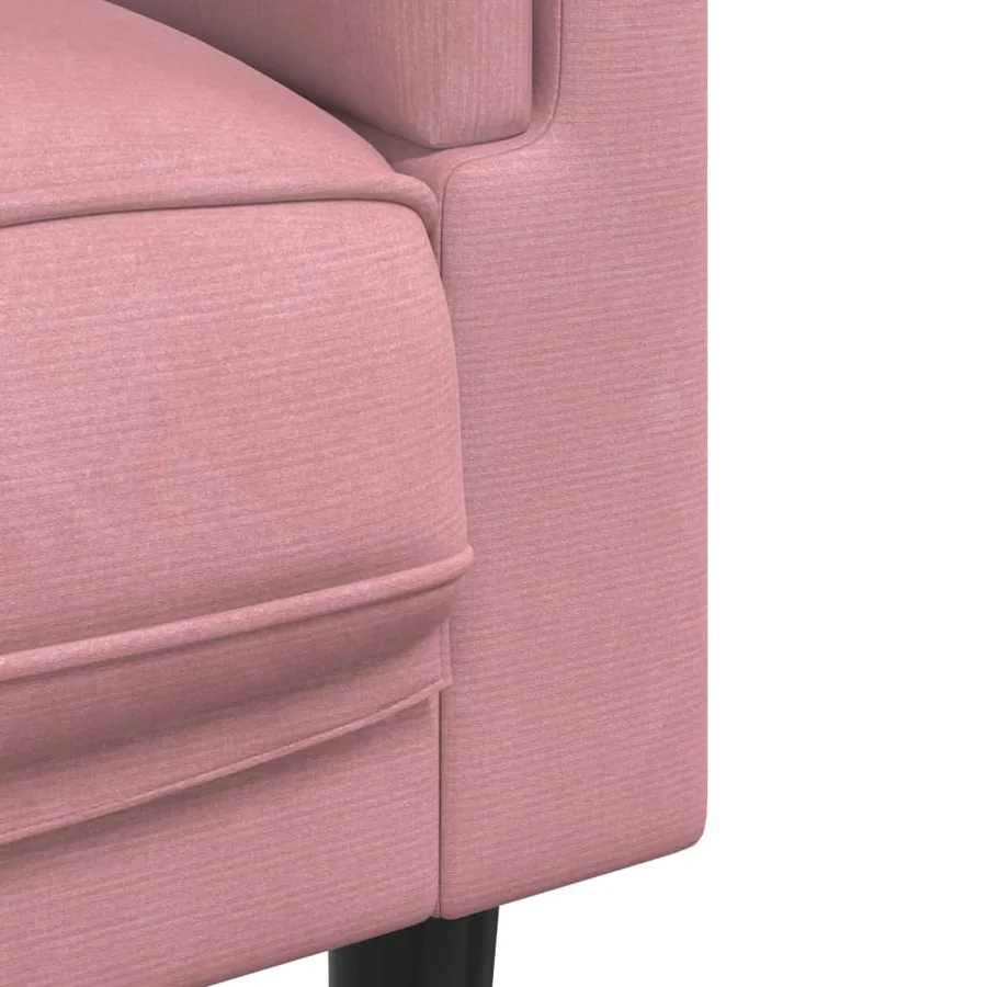 Ensemble de canapés 2 pcs avec coussins rose velours - 6
