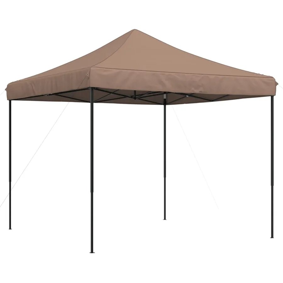 Tente de réception pliable escamotable marron 292x292x315 cm - 2
