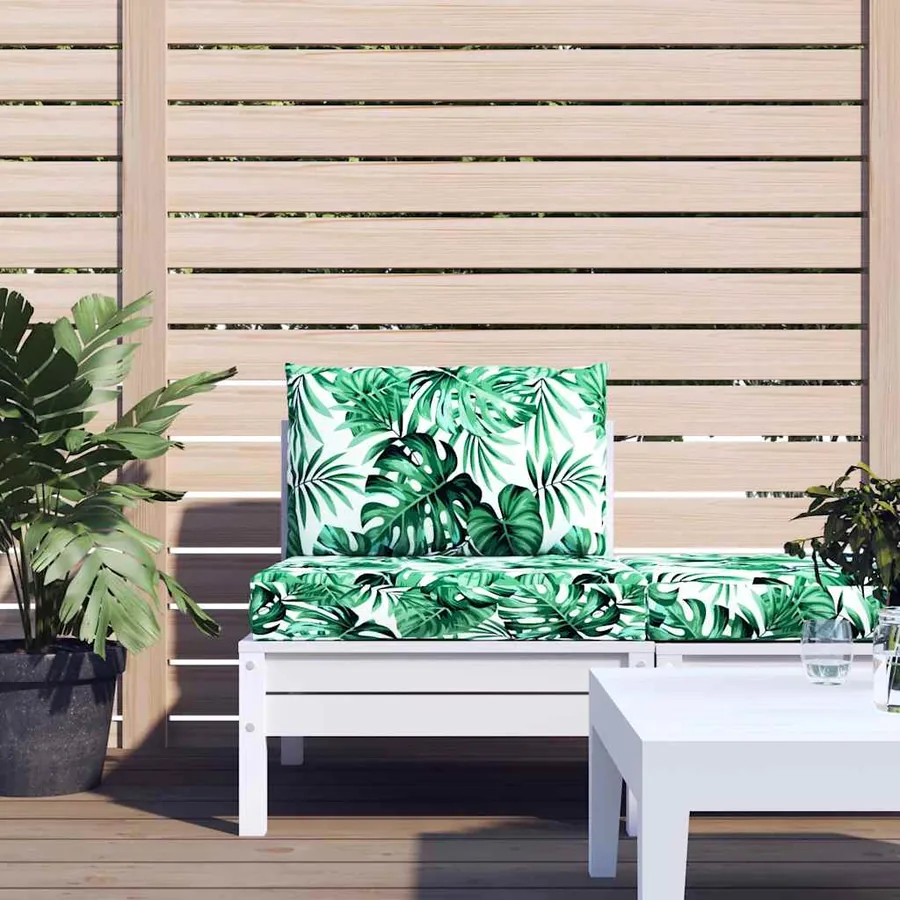 Coussins de palette lot de 2 motif de feuilles tissu