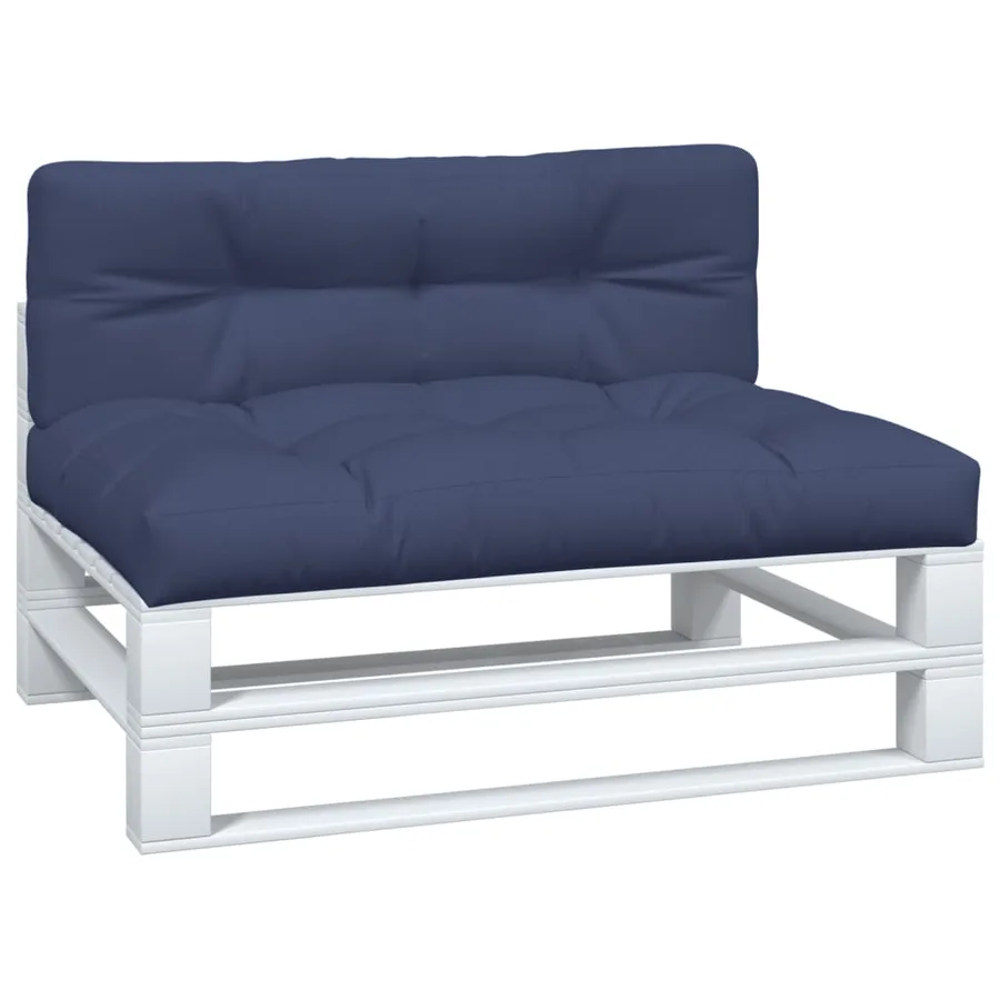Coussins de palette lot de 2 bleu marine tissu - 3
