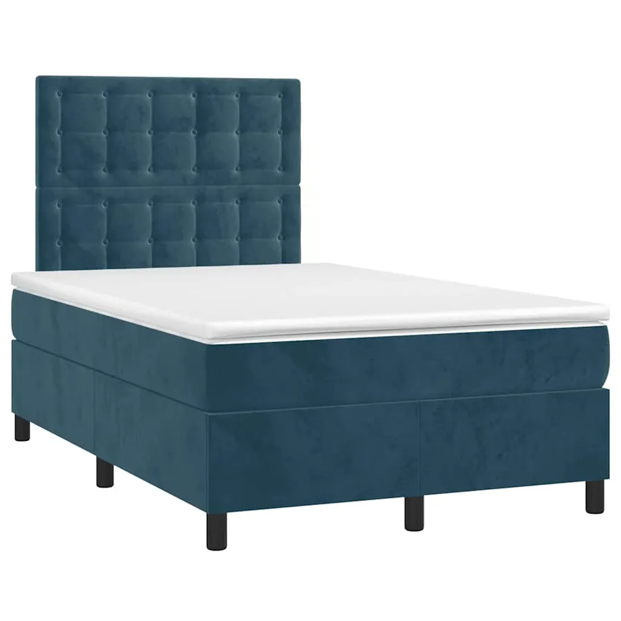 Sommier à lattes de lit avec matelas LED bleu foncé 120x190 cm - 3