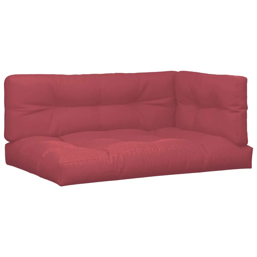 Coussins de palette lot de 5 rouge bordeaux tissu - 2