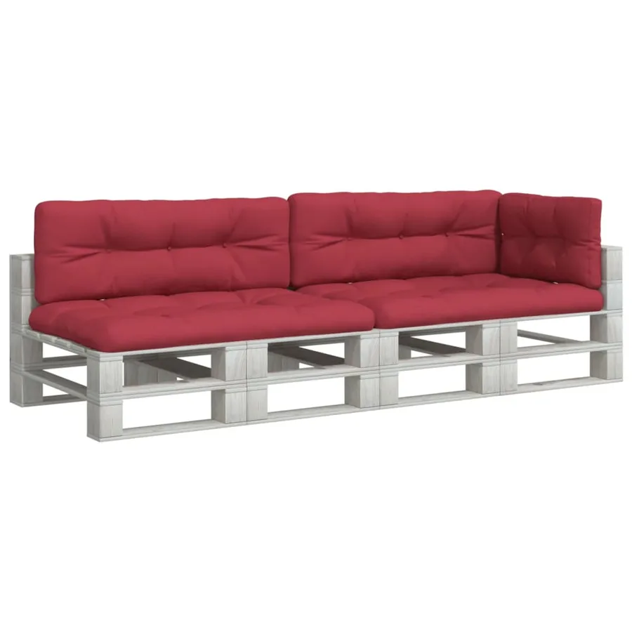 Coussins de palette lot de 5 rouge bordeaux tissu - 3
