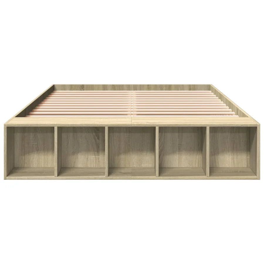 Cadre de lit sans matelas chêne sonoma 135x190 cm - 4