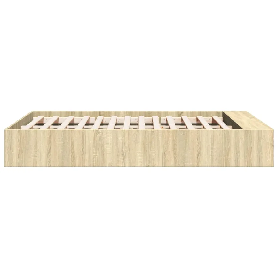 Cadre de lit sans matelas chêne sonoma 135x190 cm - 5