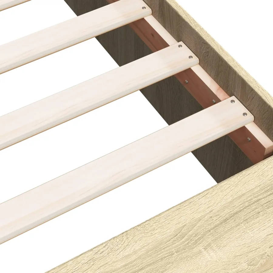Cadre de lit sans matelas chêne sonoma 135x190 cm - 8