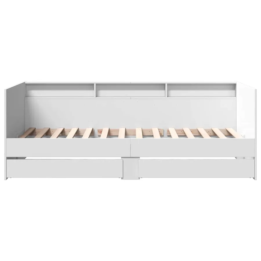 Lit de jour avec tiroirs sans matelas blanc 90x190 cm - 4