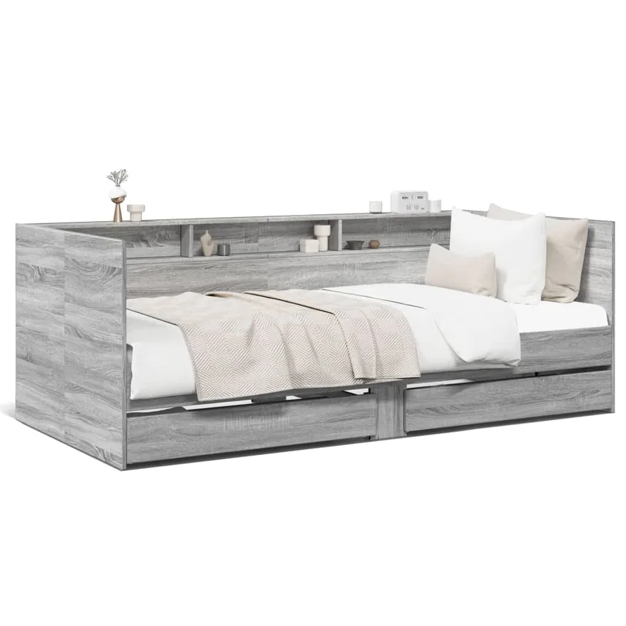 Lit de jour avec tiroirs sans matelas sonoma gris 90x190 cm - 2