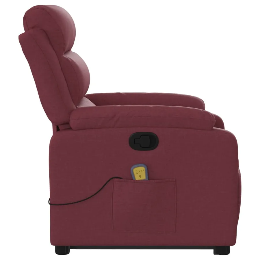 Fauteuil inclinable de massage Rouge bordeaux Tissu - 10