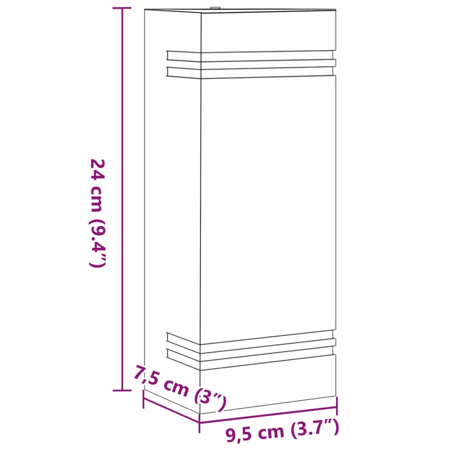 Applique murale d'extérieur argenté acier inoxydable - 7