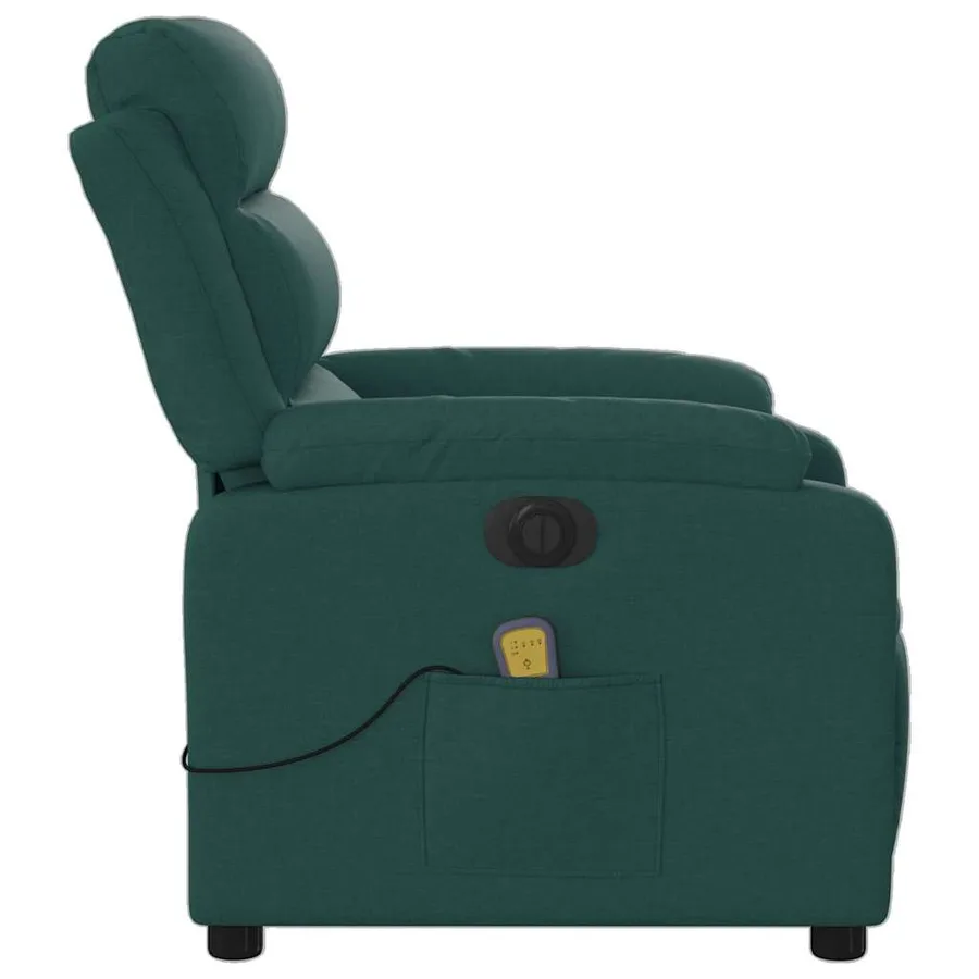 Fauteuil de massage inclinable électrique Vert foncé Tissu - 10